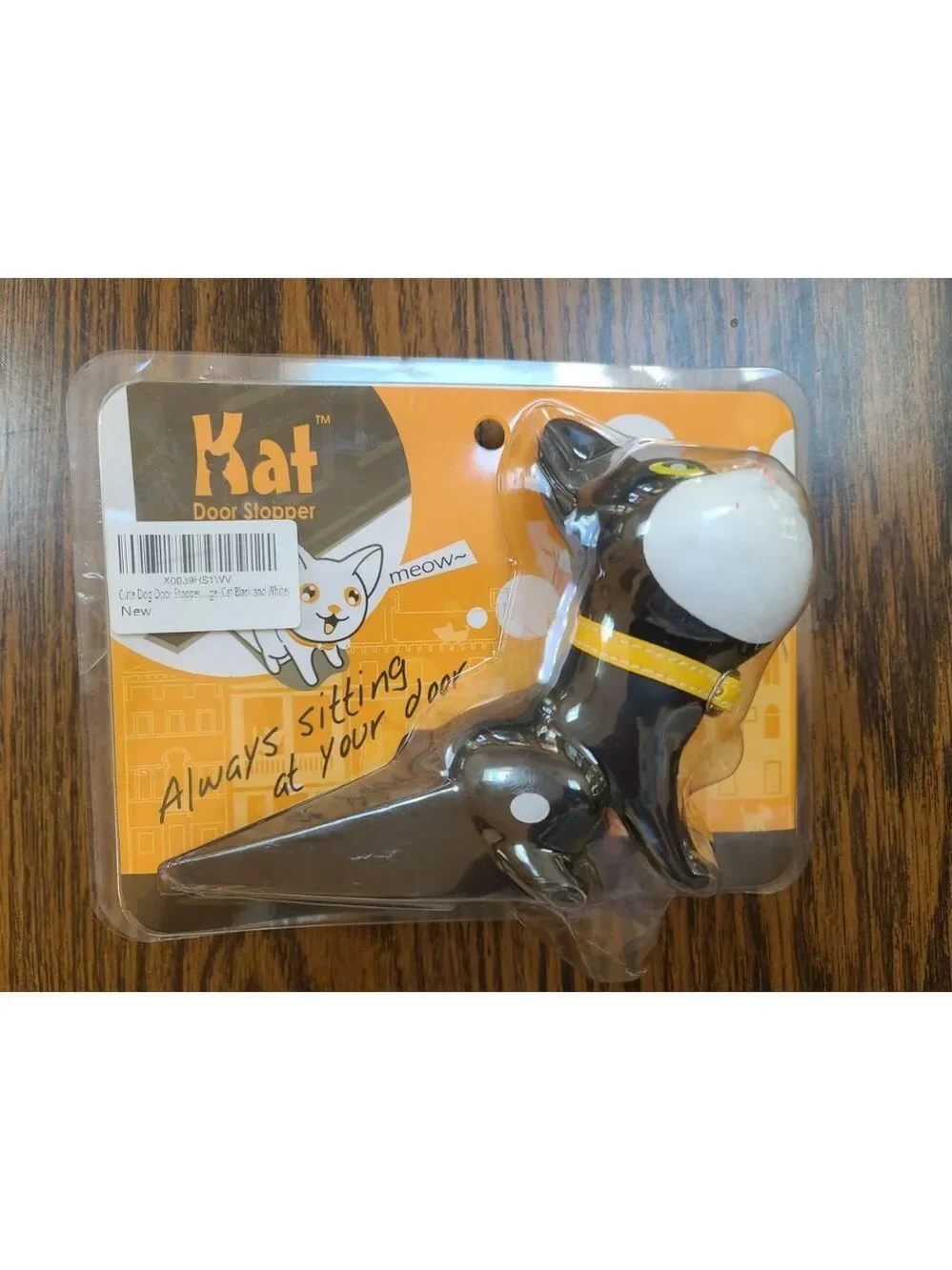 Black White Cat Door Stopper by KAT